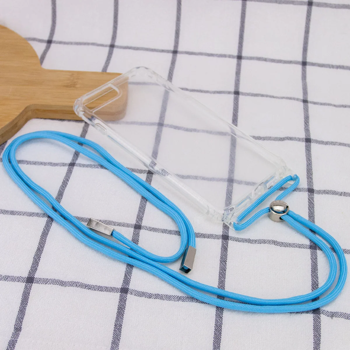 Чохол TPU Crossbody Transparent для Apple iPhone 7 plus / 8 plus (5.5 ") Блакитний