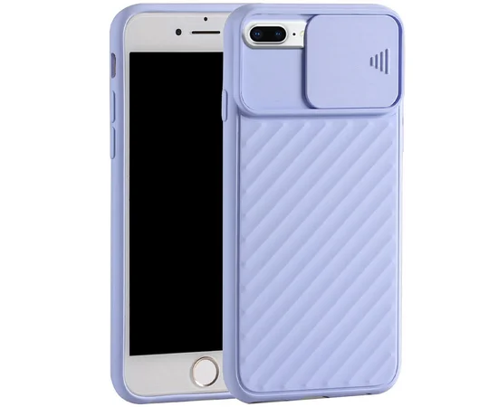 Чехол Camshield TPU со шторкой защищающей камеру для Apple iPhone 6 plus / 7 plus / 8 plus (5.5") Сиреневый