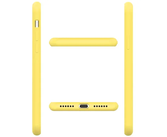 Чехол Silicone case (A) (с закрытым низом) для Apple iPhone 7 plus / 8 plus (5.5") Желтый / Yellow