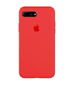 Чехол Silicone case (A) (с закрытым низом) для Apple iPhone 7 plus / 8 plus (5.5") Красный / Red
