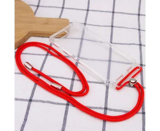 Чехол TPU Crossbody Transparent для Apple iPhone 7 plus / 8 plus (5.5") Красный