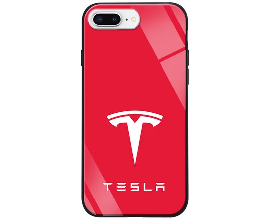 TPU+Glass чехол ForFun для Apple iPhone 7 plus / 8 plus (5.5") Красный/Тесла