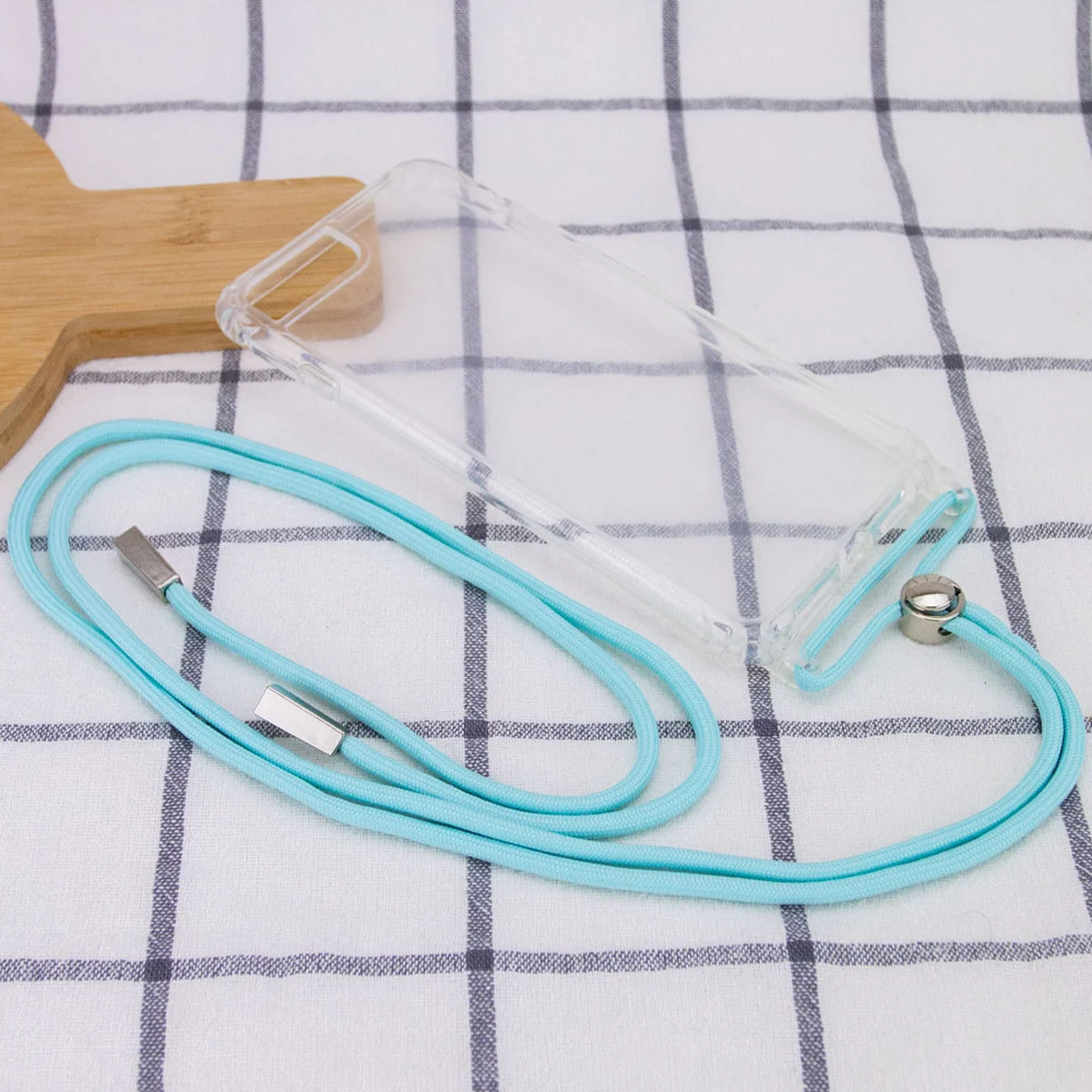 Чехол TPU Crossbody Transparent для Apple iPhone 7 plus / 8 plus (5.5") Бирюзовый