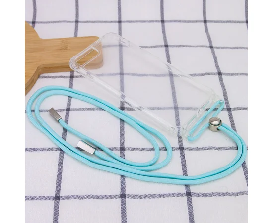 Чехол TPU Crossbody Transparent для Apple iPhone 7 plus / 8 plus (5.5") Бирюзовый