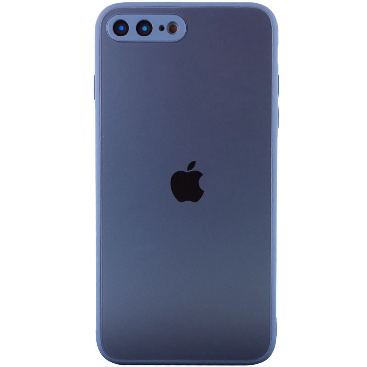 TPU+Glass чехол Matte Candy Full camera для Apple iPhone 7 plus / 8 plus (5.5") Синий