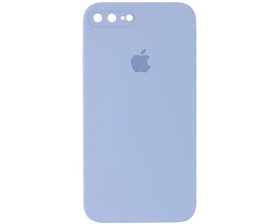 Чехол Silicone Case Square Full Camera Protective (AA) для Apple iPhone 7 plus / 8 plus (5.5") Голубой / Mist blue