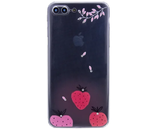 TPU чехол Luxury Diamond full protective для Apple iPhone 7 plus / 8 plus (5.5") Красный / Клубника