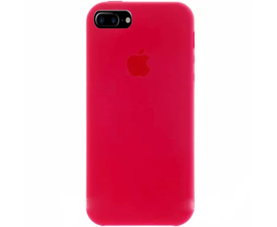 Чехол Silicone case (A) (с закрытым низом) для Apple iPhone 7 plus / 8 plus (5.5") Розовый  / Rose red