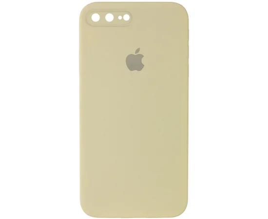 Чехол Silicone Case Square Full Camera Protective (AA) для Apple iPhone 7 plus / 8 plus (5.5") Желтый / Mellow Yellow