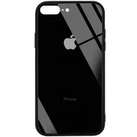 TPU + Glass чохол GLOSSY Logo (opp) для Apple iPhone 7 plus / 8 plus (5.5 ") Чорний