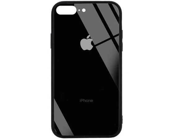 TPU+Glass чехол GLOSSY Logo (opp) для Apple iPhone 7 plus / 8 plus (5.5") Черный