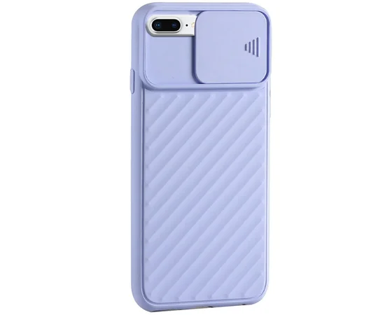 Чехол Camshield TPU со шторкой защищающей камеру для Apple iPhone 6 plus / 7 plus / 8 plus (5.5") Сиреневый