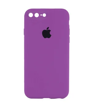 Чехол Silicone Case Square Full Camera Protective (AA) для Apple iPhone 7 plus / 8 plus (5.5") Фиолетовый / Grape