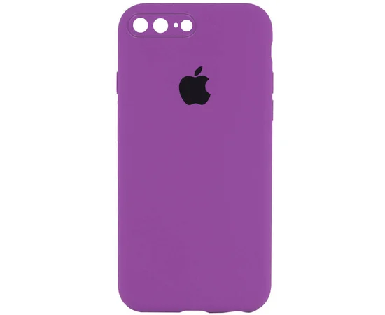 Чехол Silicone Case Square Full Camera Protective (AA) для Apple iPhone 7 plus / 8 plus (5.5") Фиолетовый / Grape