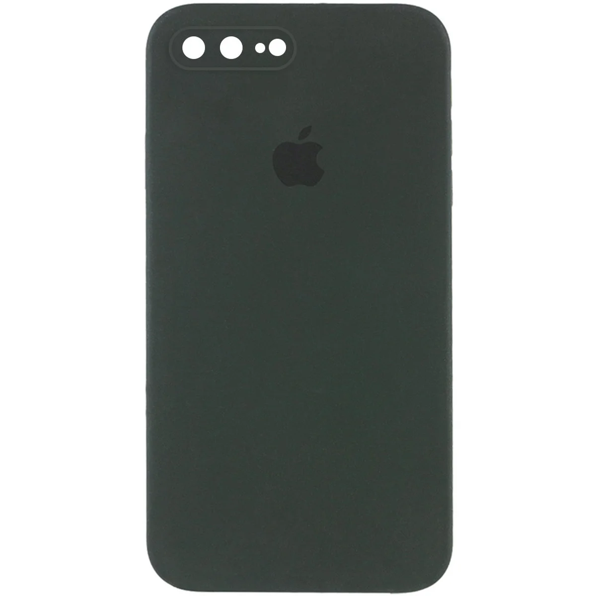 Чехол Silicone Case Square Full Camera Protective (AA) для Apple iPhone 7 plus / 8 plus (5.5") Зеленый / Black Green