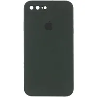 Чехол Silicone Case Square Full Camera Protective (AA) для Apple iPhone 7 plus / 8 plus (5.5") Зеленый / Black Green