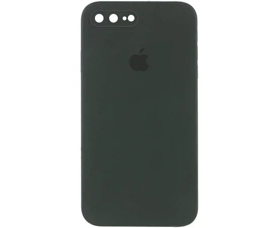 Чехол Silicone Case Square Full Camera Protective (AA) для Apple iPhone 7 plus / 8 plus (5.5") Зеленый / Black Green