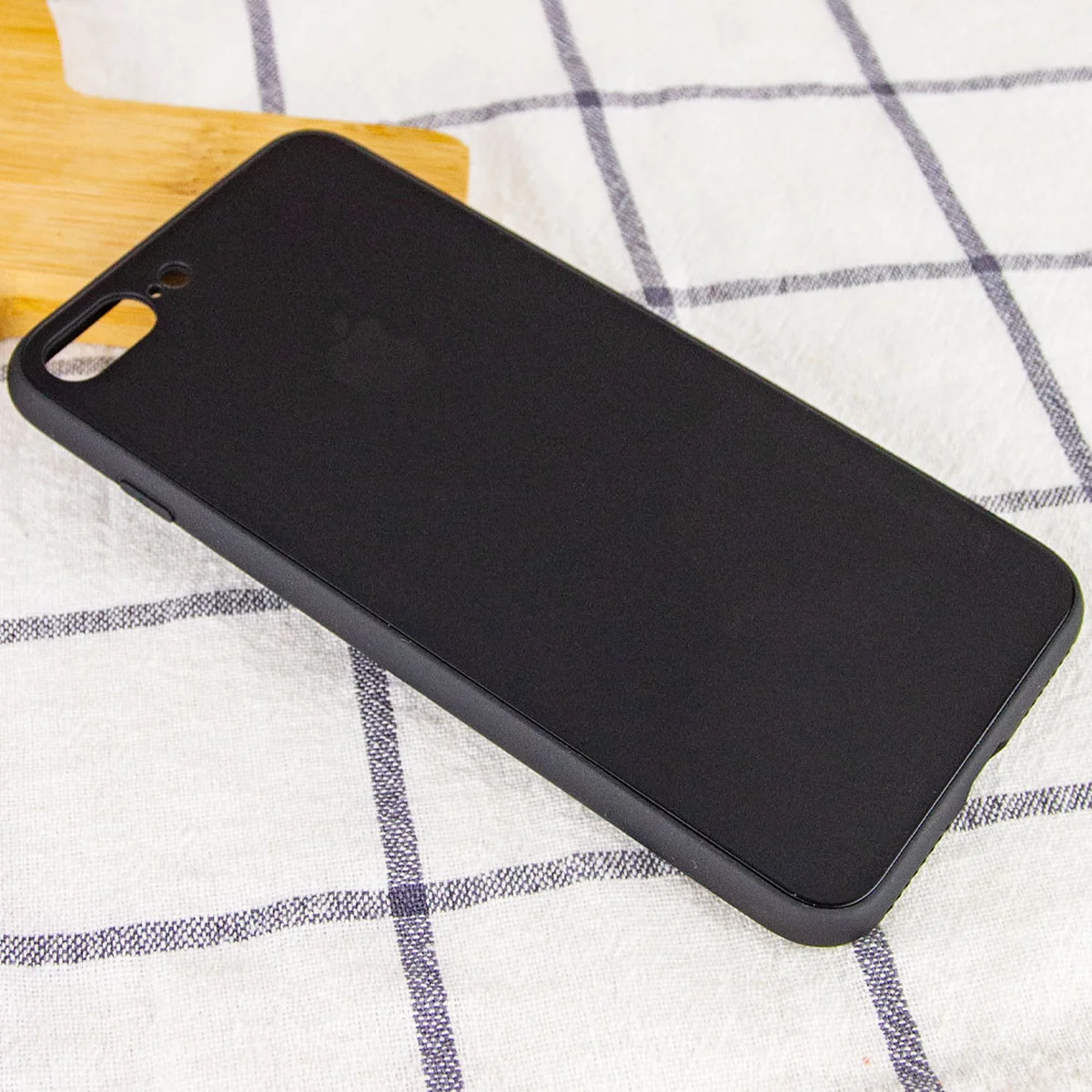 TPU+Glass чехол GLOSSY Logo Full camera для Apple iPhone 7 plus / 8 plus (5.5") Черный