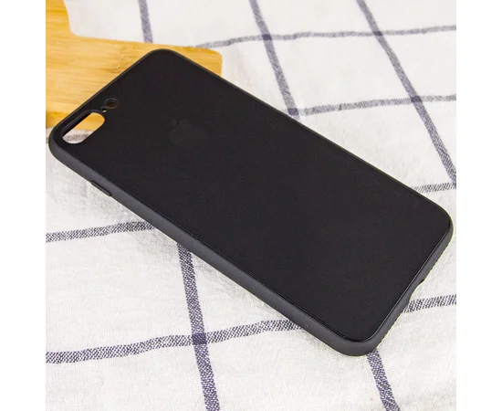 TPU+Glass чехол GLOSSY Logo Full camera для Apple iPhone 7 plus / 8 plus (5.5") Черный