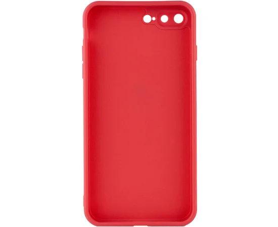Силиконовый чехол Candy Full Camera для Apple iPhone 7 plus / 8 plus (5.5") Красный / Camellia