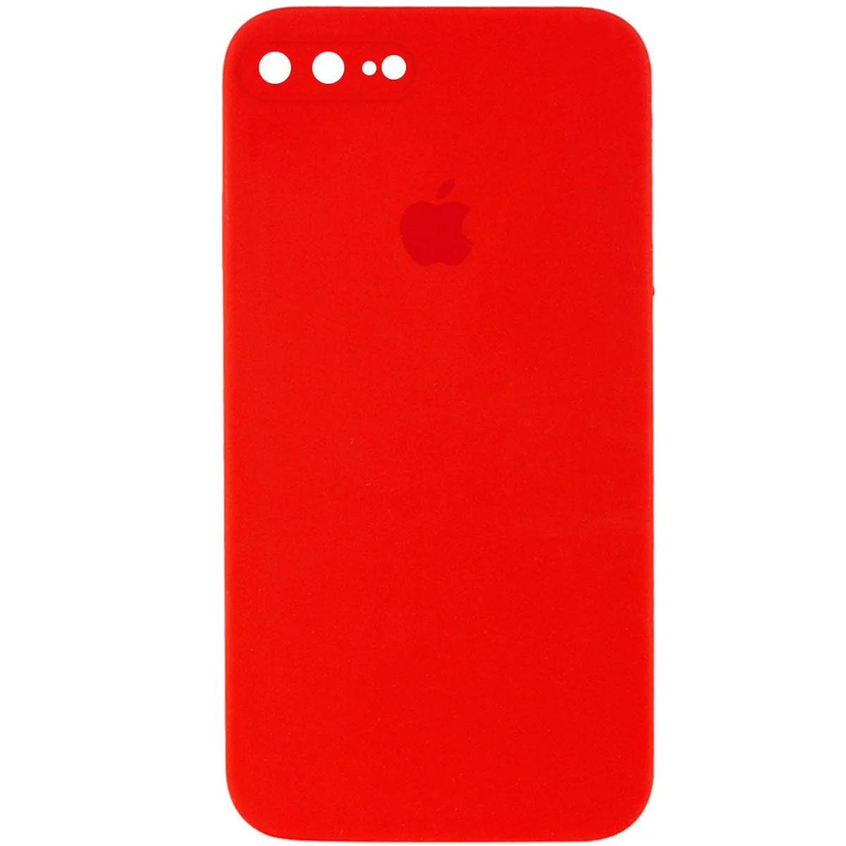 Чехол Silicone Case Square Full Camera Protective (AA) для Apple iPhone 7 plus / 8 plus (5.5") Красный / Red