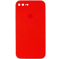 Чехол Silicone Case Square Full Camera Protective (AA) для Apple iPhone 7 plus / 8 plus (5.5") Красный / Red