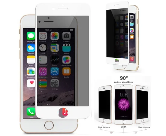Защитное стекло Privacy 5D (full glue)  для Apple iPhone 7 plus / 8 plus (5.5") Белый