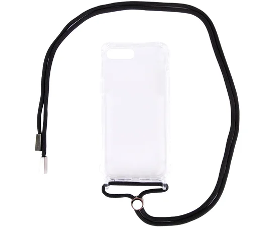 Чехол TPU Crossbody Transparent для Apple iPhone 7 plus / 8 plus (5.5") Черный