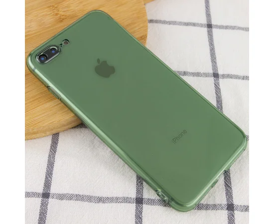 Матовый полупрозрачный TPU чехол с защитой камеры для Apple iPhone 7 plus / 8 plus (5.5") Зеленый / Green