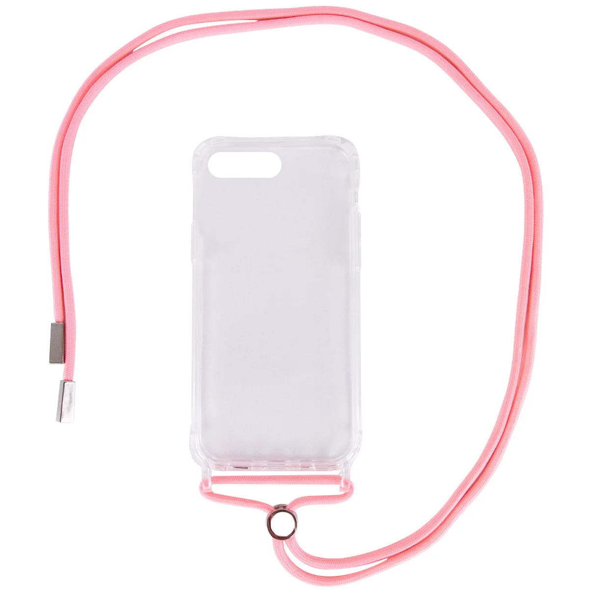 Чохол TPU Crossbody Transparent для Apple iPhone 7 plus / 8 plus (5.5 ") Рожевий