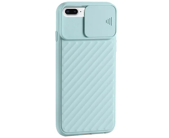 Чехол Camshield TPU со шторкой защищающей камеру для Apple iPhone 6 plus / 7 plus / 8 plus (5.5") Бирюзовый