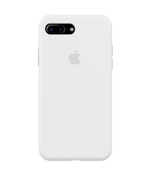 Чехол Silicone case (A) (с закрытым низом) для Apple iPhone 7 plus / 8 plus (5.5") Белый / White