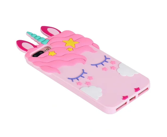 Силиконовая накладка 3D Little Unicorn для Apple iPhone 7 plus / 8 plus (5.5") Розовый