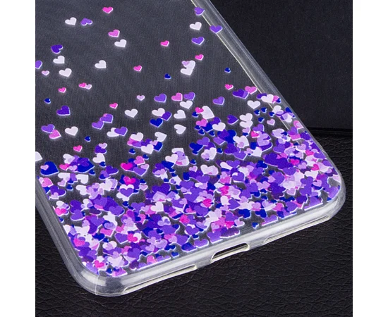 TPU чехол Hearts color для Apple iPhone 7 plus / 8 plus (5.5") Розовый / Сиреневый