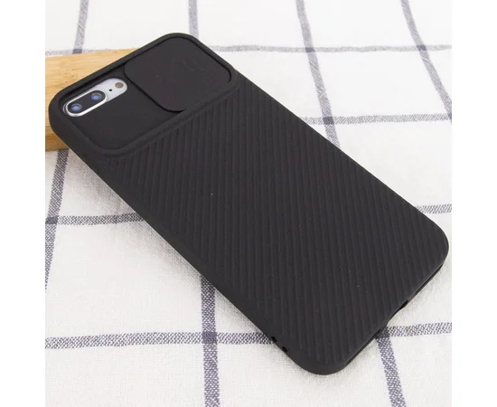 Чехол Camshield Square TPU со шторкой для камеры для Apple iPhone 7 plus / 8 plus (5.5") Черный