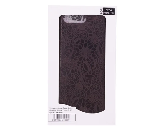 TPU чехол Secret Case Series для Apple iPhone 7 plus / 8 plus (5.5") Цветы / Черный