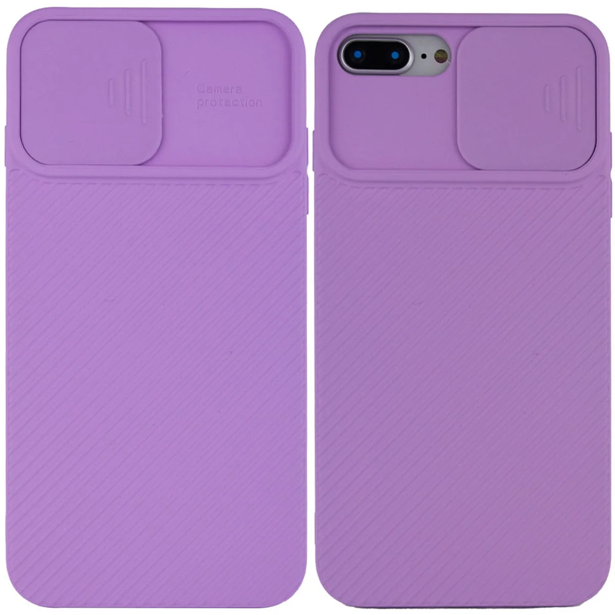 Чехол Camshield Square TPU со шторкой для камеры для Apple iPhone 7 plus / 8 plus (5.5") Сиреневый