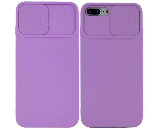 Чехол Camshield Square TPU со шторкой для камеры для Apple iPhone 7 plus / 8 plus (5.5") Сиреневый