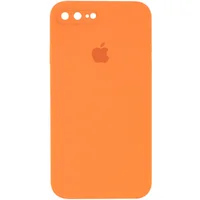 Чехол Silicone Case Square Full Camera Protective (AA) для Apple iPhone 7 plus / 8 plus (5.5") Оранжевый / Papaya