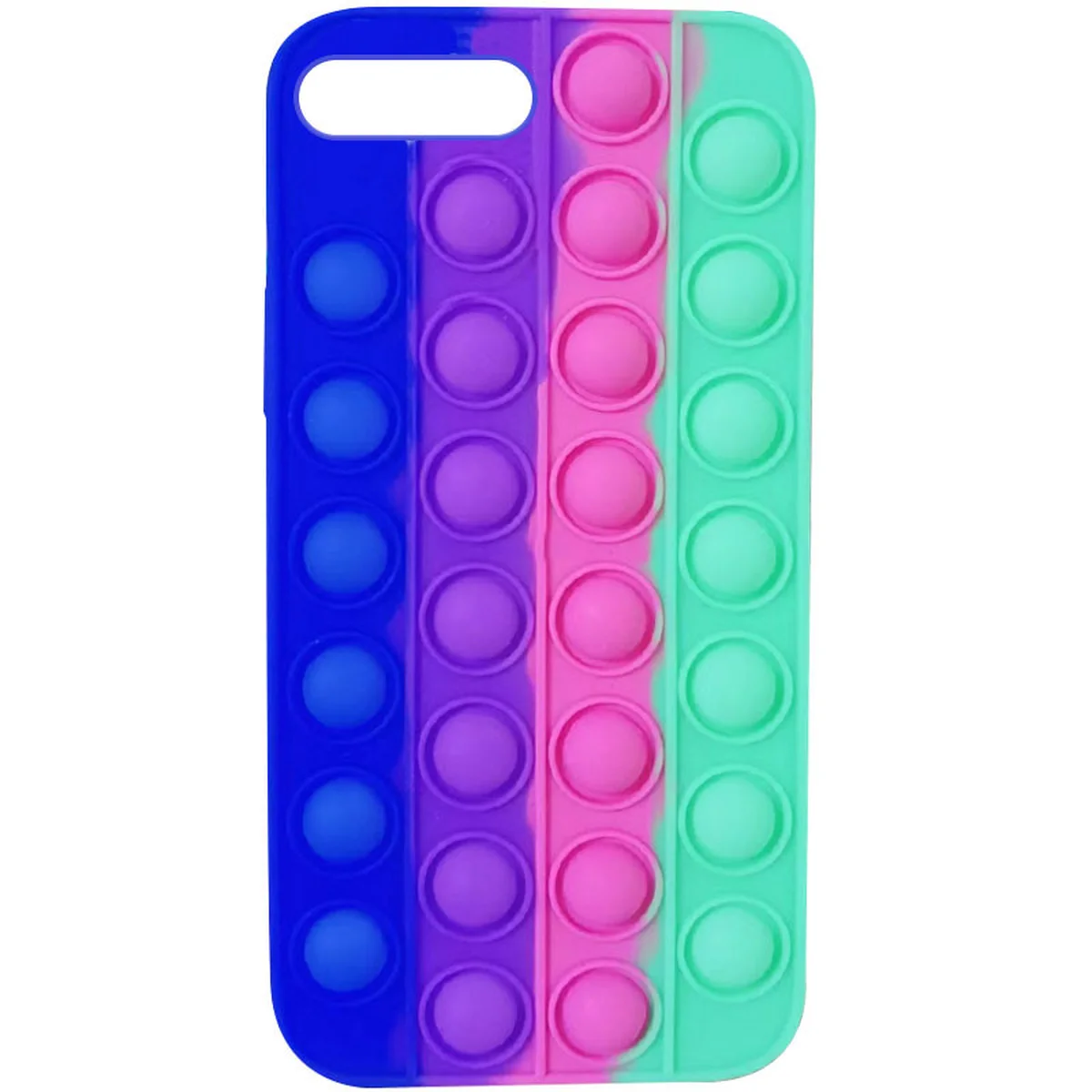 Силиконовый 3D чехол-антистресс Pop it Bubble для Apple iPhone 7 plus / 8 plus (5.5") Ultra Violet / Spearmint
