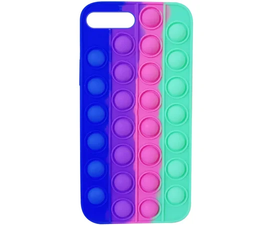 Силиконовый 3D чехол-антистресс Pop it Bubble для Apple iPhone 7 plus / 8 plus (5.5") Ultra Violet / Spearmint