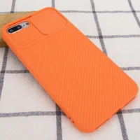 Чохол Camshield Square TPU зі шторкою для камери для Apple iPhone 7 plus / 8 plus (5.5 ") Помаранчевий