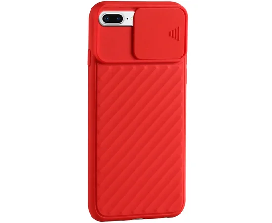 Чехол Camshield TPU со шторкой защищающей камеру для Apple iPhone 6 plus / 7 plus / 8 plus (5.5") Красный