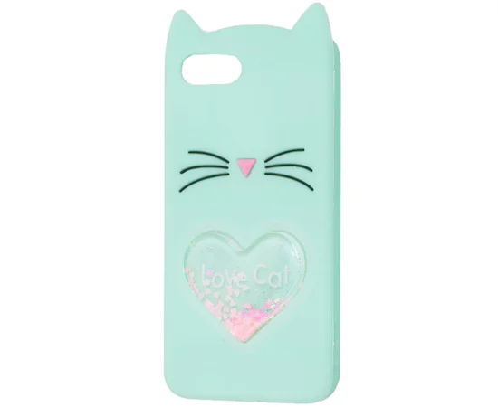 Силиконовый чехол Love Cat 3D для Apple iPhone 7 plus / 8 plus (5.5") Мятный / Mint
