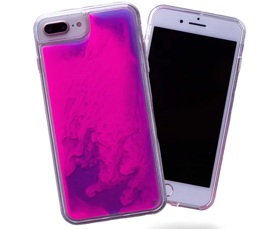 Неоновый чехол Neon Sand glow in the dark для Apple iPhone 7 plus / 8 plus (5.5") Фиолетовый / Розовый