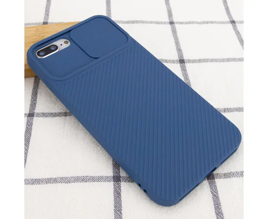Чехол Camshield Square TPU со шторкой для камеры для Apple iPhone 7 plus / 8 plus (5.5") Синий