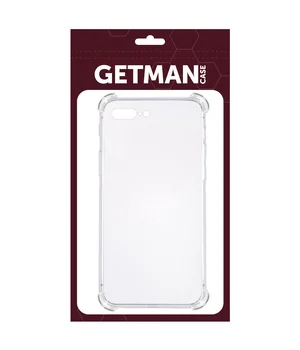 TPU чохол GETMAN Ease logo посилені кути для Apple iPhone 7 plus / 8 plus (5.5 ") Прозорий / Transparent