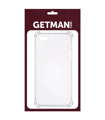 TPU чохол GETMAN Ease logo посилені кути для Apple iPhone 7 plus / 8 plus (5.5 ") Прозорий / Transparent
