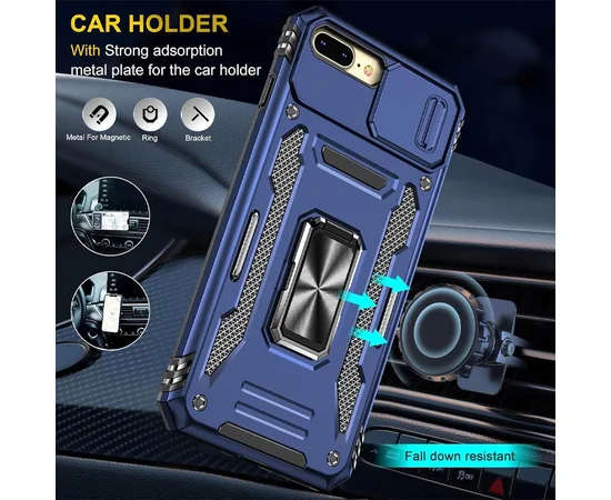 Ударопрочный чехол Camshield Army Ring для Apple iPhone 7 plus / 8 plus (5.5") Синий / Navy