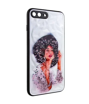 TPU+PC чехол Prisma Ladies для Apple iPhone 7 plus / 8 plus (5.5") Girl in a hat